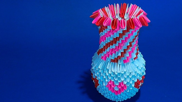 3D origami a vase for flower of paper tutorial