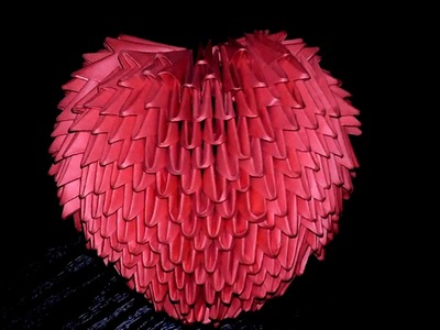 3D origami valentine 3D heart volume tutorial (instruction)