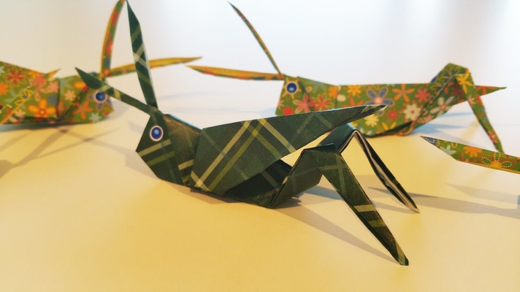 Gentle green grasshopper | Scissors recommended | Origami tutorial for beginners