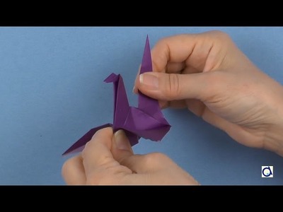 Origami crane with flapping wings