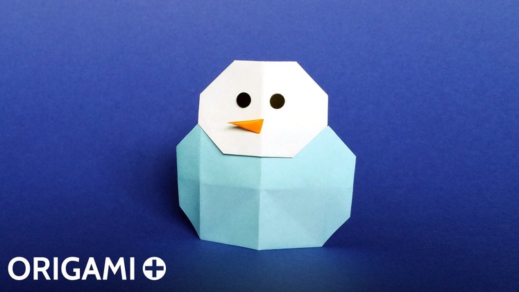 Origami Snowman - Bonhomme de neige, Muñeco de nieve, Boneco de neve, Pupazzo di neve, Schneemann