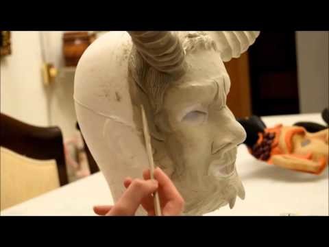 Sculpting a paper mache mask