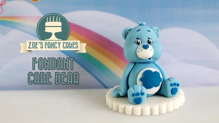 Care Bears: How to make a fondant Care Bear model cake topper blue grumpy Care Bear