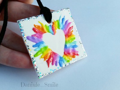 Colorful heart pendant - polymer clay tutorial