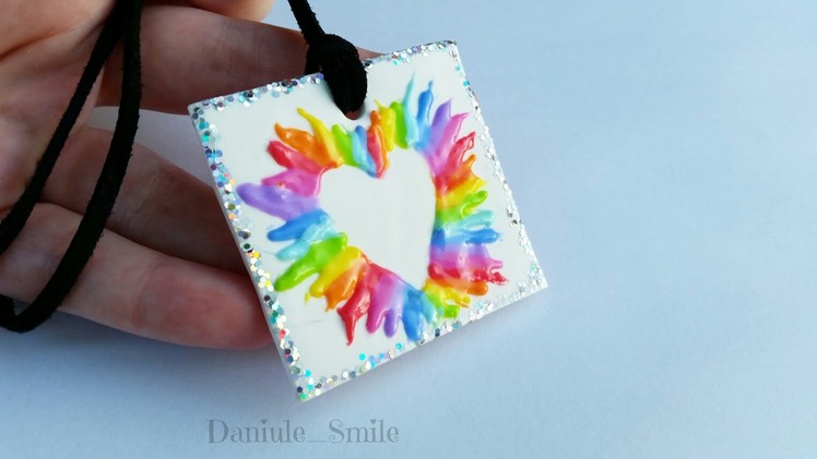 Colorful heart pendant - polymer clay tutorial
