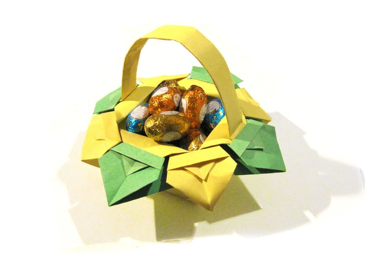Easter Origami Basket - very easy origami - How to make an origami basket