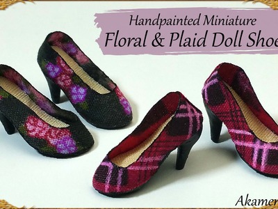 Handpainted Miniature Doll Shoes - Polymer Clay.Fabric Tutorial