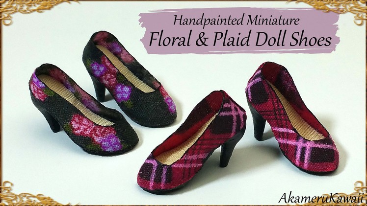 Handpainted Miniature Doll Shoes - Polymer Clay.Fabric Tutorial