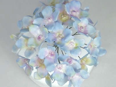 How to make Wired Hydrangea Sugar Flowers with Flower Paste.Gumpaste Tutorial Fancy Cakes by Linda
