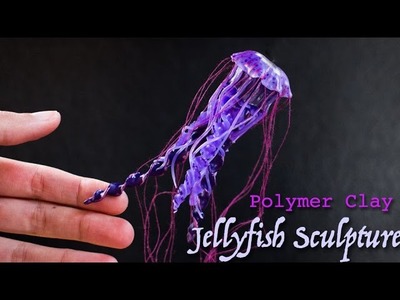 Jellyfish Polymer Clay Sculpture. Watch me Sculpt Time Lapse