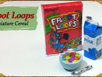 Miniature Froot Loops inspired Cereal & Milk - Polymer Clay.Paper Tutorial