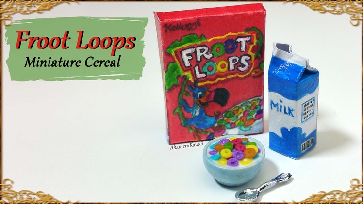 Miniature Froot Loops inspired Cereal & Milk - Polymer Clay.Paper Tutorial