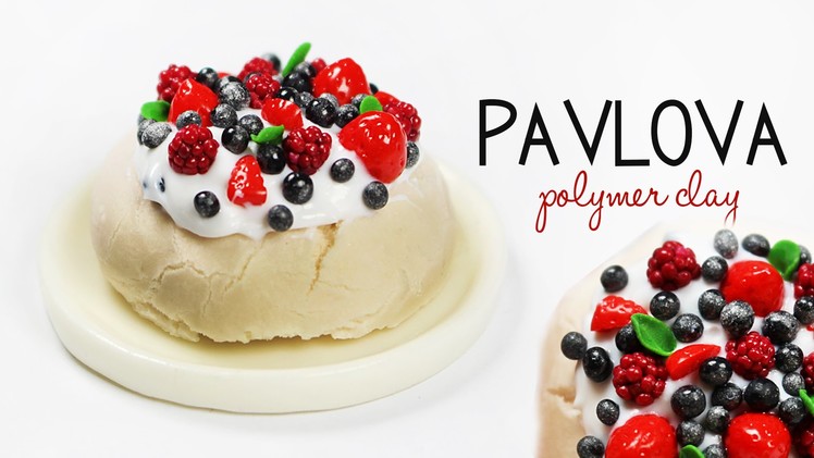 Polymer clay Pavlova Cake tutorial | polymer clay food