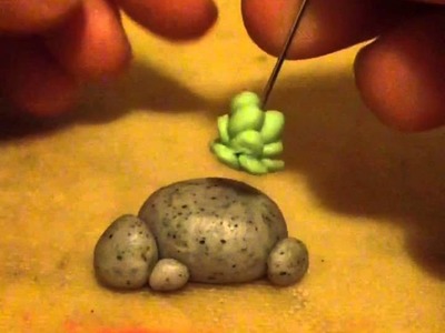 Polymer clay "succulent on a rock" tutorial