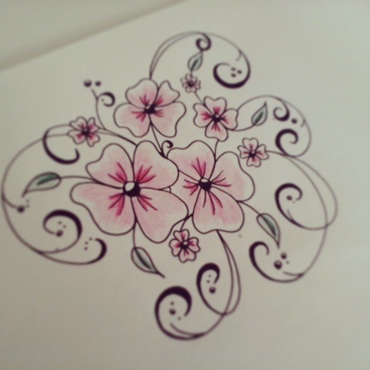 How to draw flowers for beginners - easy version tattoo flowers