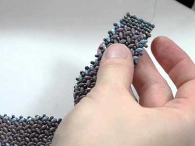 How to Herringbone Stitch with Superduos: Part 5- Add a Button to Finish Pathways