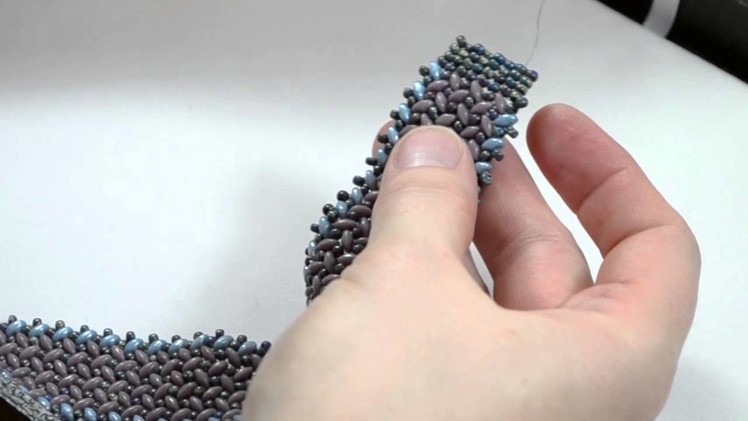 How to Herringbone Stitch with Superduos: Part 5- Add a Button to Finish Pathways