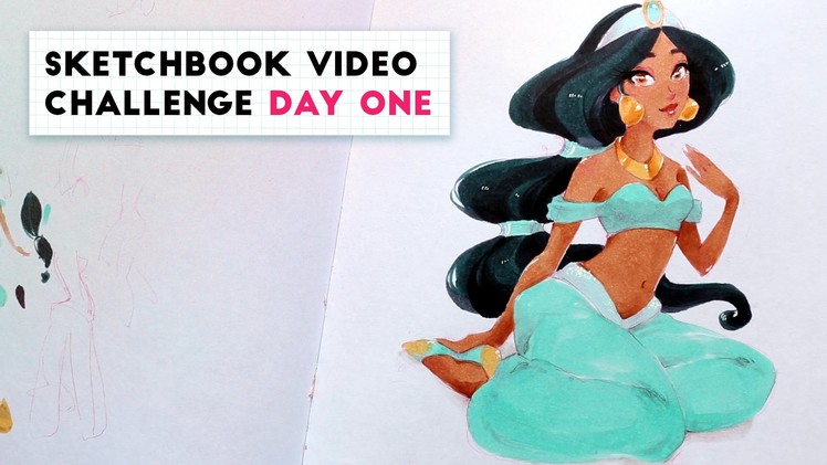 Jasmine Copic Drawing | Sketchbook Video Challenge: DAY ONE