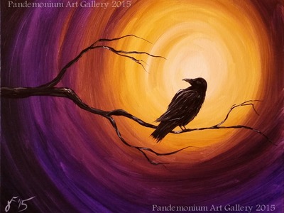 Midnight Raven Acrylic Step by Step Painting on Canvas for Beginners