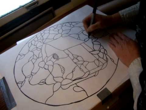 Nancy Today: tracing with carbon paper for stained glass ASMR