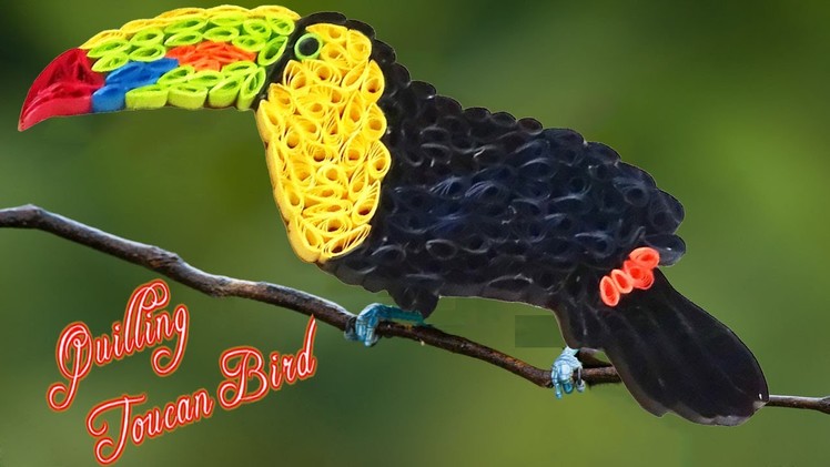 Paper Quilling | How to make a beautiful Toucan bird with quilling strips made easy
