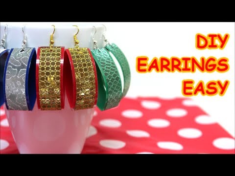 Recycled Jewelry Ideas Easy Made Earrings from Plastic Bottle and Tape Recycled Bottles Crafts