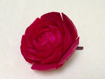 Beautiful Lyndi Red Rose Beet Flower - Lesson 2 By Mutita Art Of Fruit And Vegetable Carving