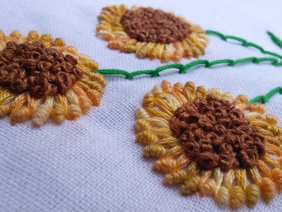 Hand Embroidery Flower Designs | New Hand Stitching pattern | HandiWorks #17