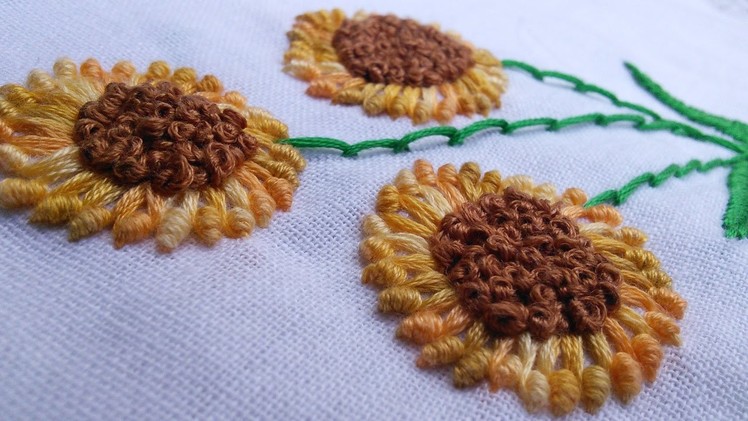 Hand Embroidery Flower Designs | New Hand Stitching pattern | HandiWorks #17