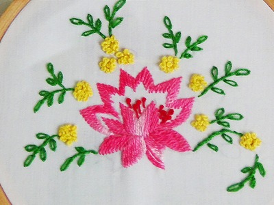 Hand Embroidery: Lotus flower