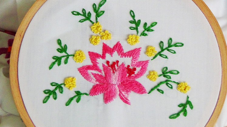 Hand Embroidery: Lotus flower