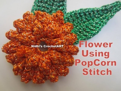 How To Crochet- FLOWER Using POPCORN Stitch Tutorial