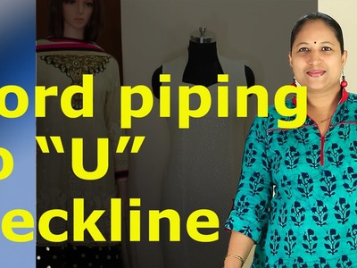 How to make piping on neckline - 'U' neck