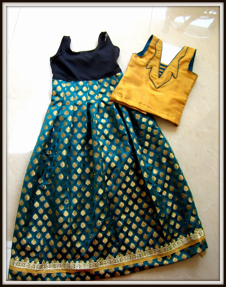 LEHENGA - DESIGNING, CUTTING AND SEWING ( PLEATED LONG SKIRT) South Indian Traditional wear