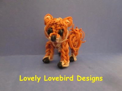 Rainbow Loom Shiba Inu Dog or Puppy Charm. 3-D.