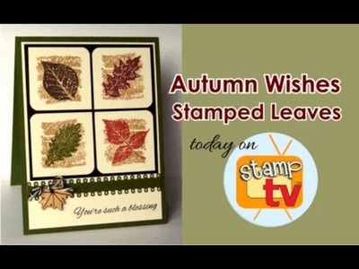 Autumn Wishes Stamped Leaves Card