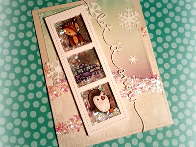 Handmade Holiday 2015: Day 7 ~ Die Cut Shaker Card featuring Lawn Fawn & Pretty Pink Posh
