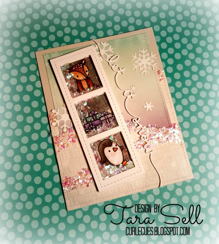 Handmade Holiday 2015: Day 7 ~ Die Cut Shaker Card featuring Lawn Fawn & Pretty Pink Posh