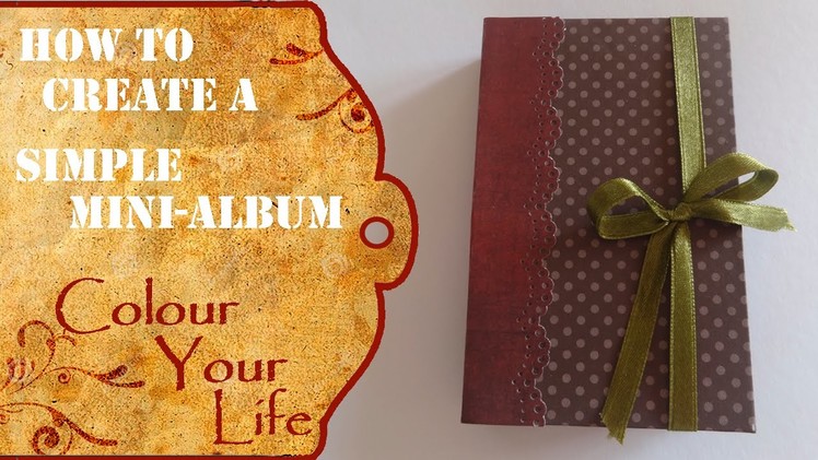 How to make a mini album from one piece of card stock - Beginners