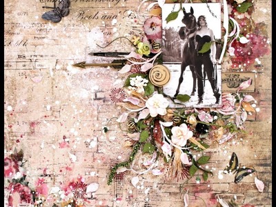 Mixed media layout tutorial by Wilma Voermans . Timeless collection