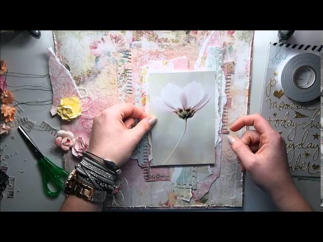 Mixed Media Scrapbooking Page TUTORIAL 'Pretty'