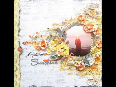 Mixed Media Sunset Layout for