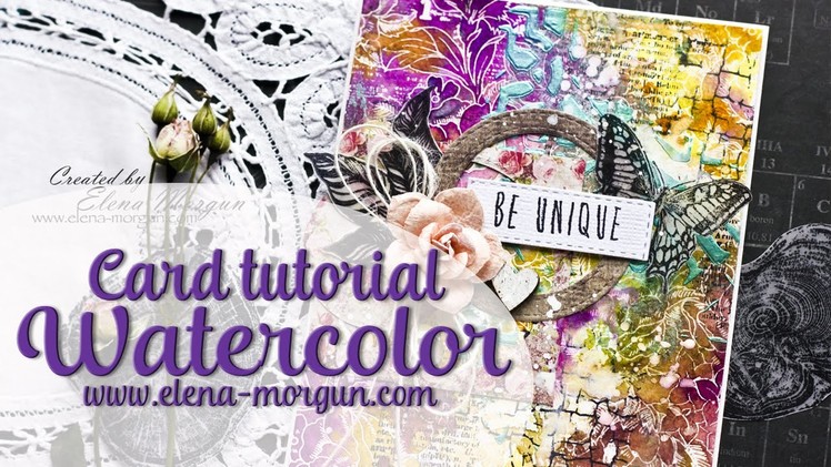 Watercolor card tutorial with Prima  Marketing Paintables