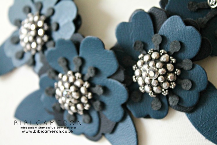 Cutting leather with Stampin Up dies (Bouquet Bigz L die DIY leather necklace)