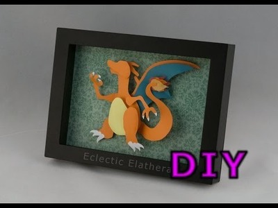 DIY How to Make Your Own Charizard 3-D Paper Art Pokemon Shadowbox