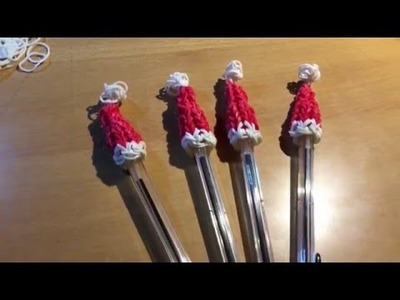 DIY Loom Bands Santa Hat How to make a Video - Gorro Navideño Tutorial de hacer video