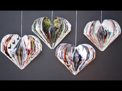 DIY Valentine's Day Room Decor Idea | Recycle Magazine Heart | Recycled Crafts Ideas For Kids