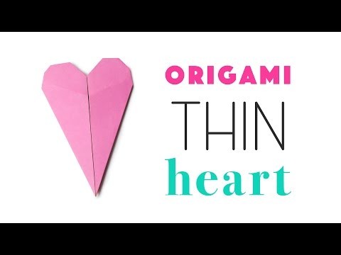 Thin Origami Heart Tutorial ♥ DIY ♥