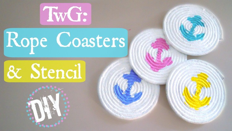 Traveling with a Glue Gun: DIY Rope Coasters with Stencil Design