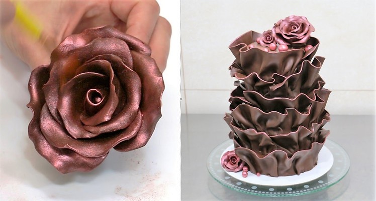 How To Make Modeling Chocolate - Chocolate Ruffle Cake